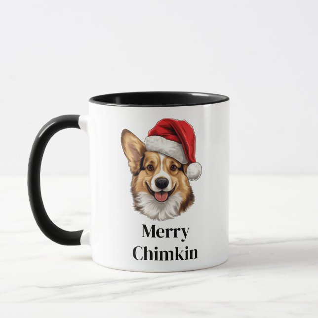 Pembroke Welsh Corgi Santa mössa jul hund Mugg (Vänster)