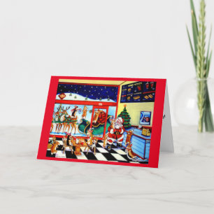Pembroke Welsh Corgi Santa's Pit Stop Helgkort