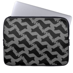 Pembroke Welsh Corgi Silhouettes Mönster Laptop Fodral