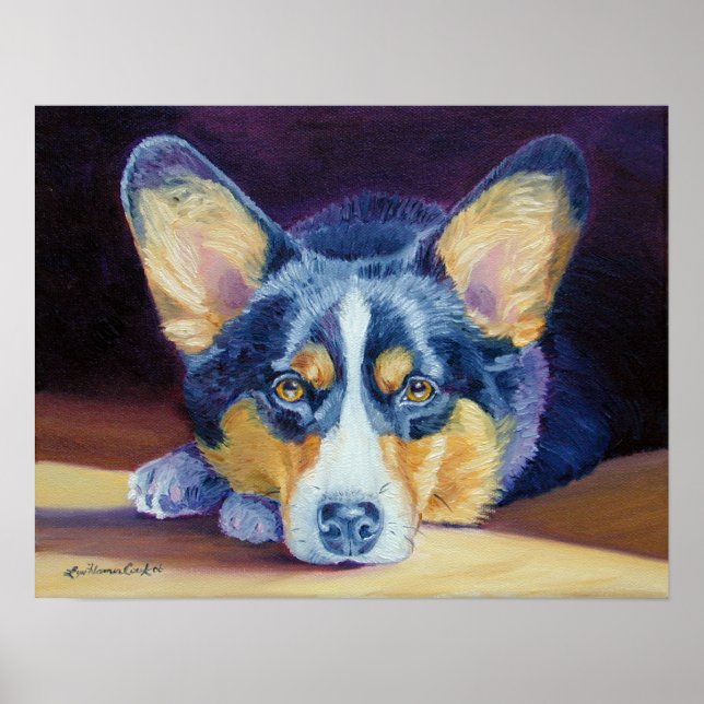 Pembroke Welsh Corgi Skriv ut Poster (Framsidan)