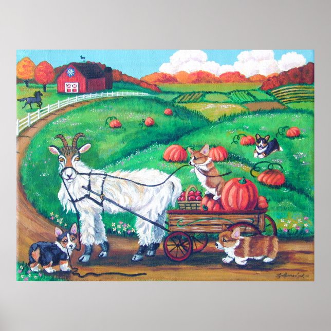 Pembroke Welsh Corgi Skriv ut Poster (Framsidan)