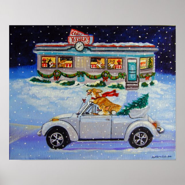 Pembroke Welsh Corgi Skriv ut Poster (Framsidan)