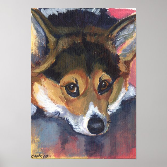 Pembroke Welsh Corgi Skriv ut Poster (Framsidan)