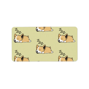 Pembroke Welsh Corgi Sovande Hundälskare ZZZ Adressetikett