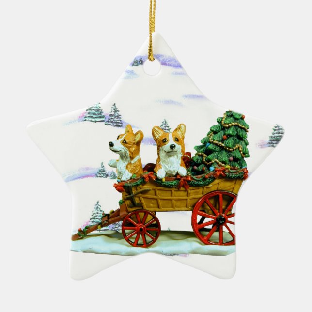 Pembroke Welsh Corgi Star Ornament (Framsidan)