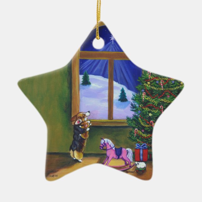 Pembroke Welsh Corgi Star Ornament (Framsidan)