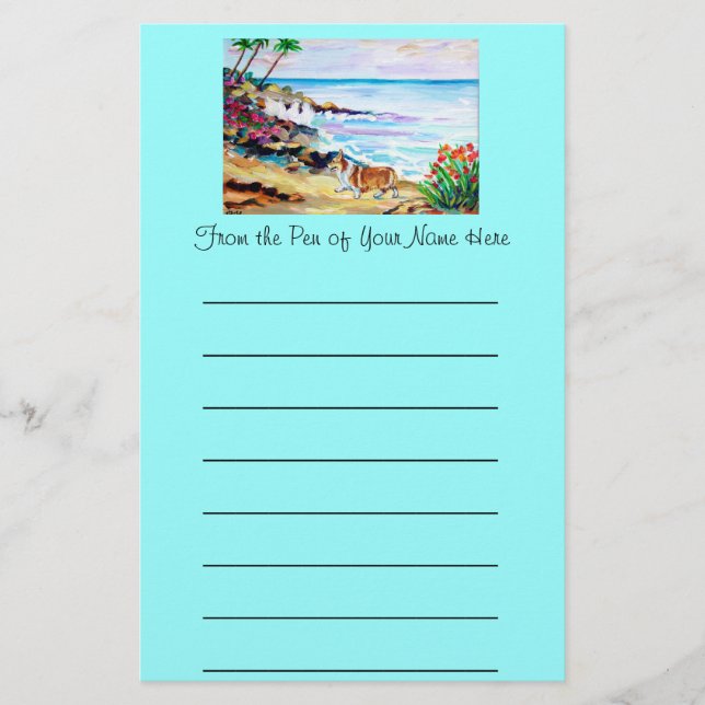Pembroke Welsh Corgi Stationery Brevpapper (Framsida)