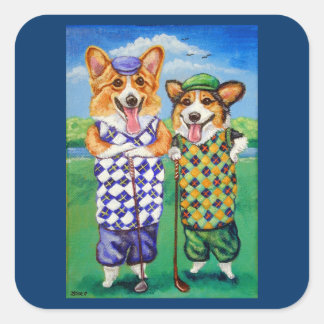 Pembroke Welsh Corgi Stickers Fyrkantigt Klistermärke