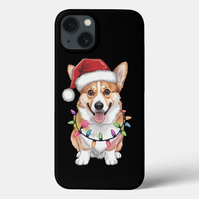 Pembroke Welsh Corgi Tomte Julgran Ljuskedja  (Baksida)