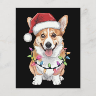 Pembroke Welsh Corgi Tomte Julgran Ljuskedja  Flygblad