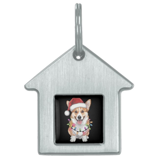 Pembroke Welsh Corgi Tomte Julgransljus  ID-bricka Husdjur (Framsidan)