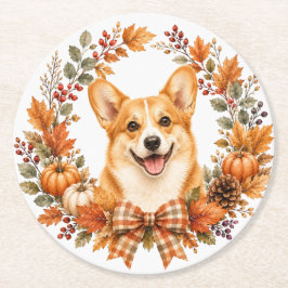 Pembroke Welsh Corgi underlägg Papper Rund