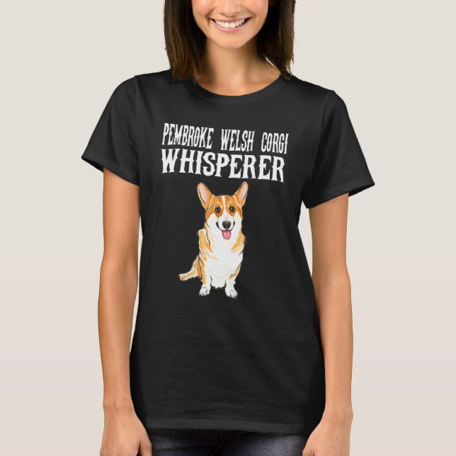 Pembroke Welsh Corgi Vispare Hund T Shirt (Framsida)