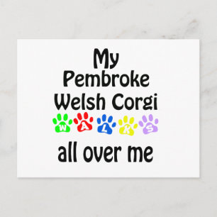 Pembroke Welsh Corgi Walks design Vykort