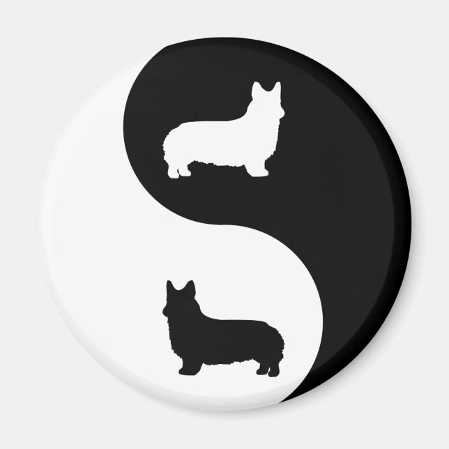 Pembroke Welsh Corgi Yin Yang Magnet (Framsidan)