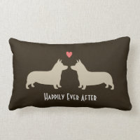 Pembroke Welsh Corgis med Heart Cute Hundar Couple