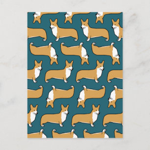 Pembroke Welsh Corgis Mönster Vykort