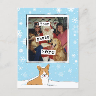PembrokeCorgi i mallen för snöhelgdagfoto Helg Vykort