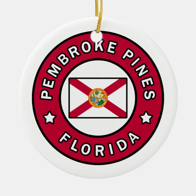 Pembroken sörjer Florida Julgransprydnad Keramik (Framsidan)