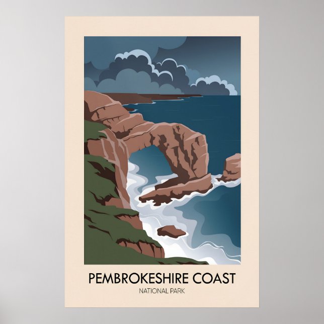 Pembrokeshire Coast National Park Modern Resa Poster (Framsidan)