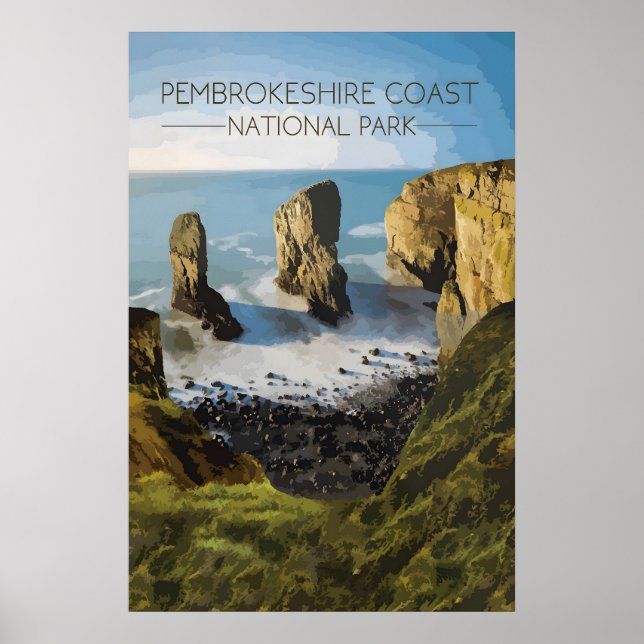 Pembrokeshire Coast Nationalpark Resoreraffisch Poster (Framsidan)
