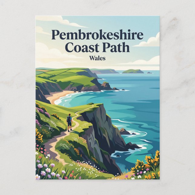 Pembrokeshire Coast Path Wales Vykort (Framsida)