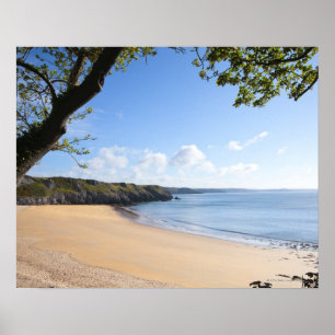 Pembrokeshire för Barafundle fjärdPembroke kuste Poster