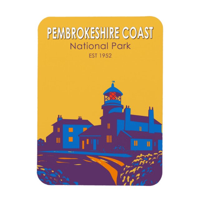 Pembrokeshire Kusten nationalpark Lighthouse Magnet (Vertikal)
