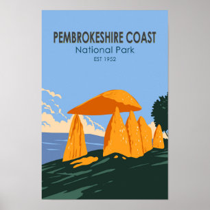 Pembrokeshire Kusten nationalpark Pentre Ifan Poster