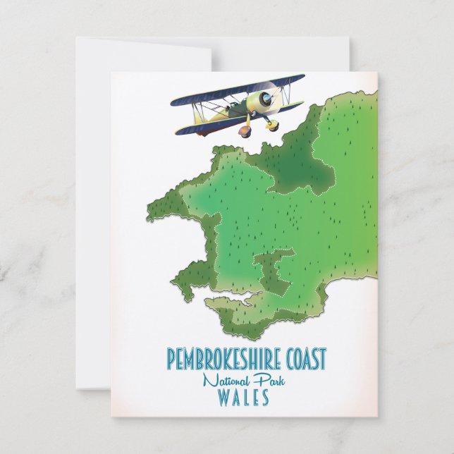 Pembrokeshire kusten nationalpark Wales karta (Framsida)
