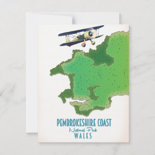 Pembrokeshire kusten nationalpark Wales karta
