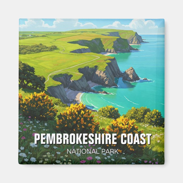 Pembrokeshire Kusten nationalpark Wales Travel Magnet (Framsidan)