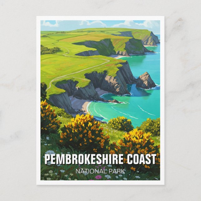 Pembrokeshire Kusten nationalpark Wales Travel Vykort (Framsida)