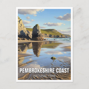 Pembrokeshire Kusten nationalpark Wales Travel Vykort