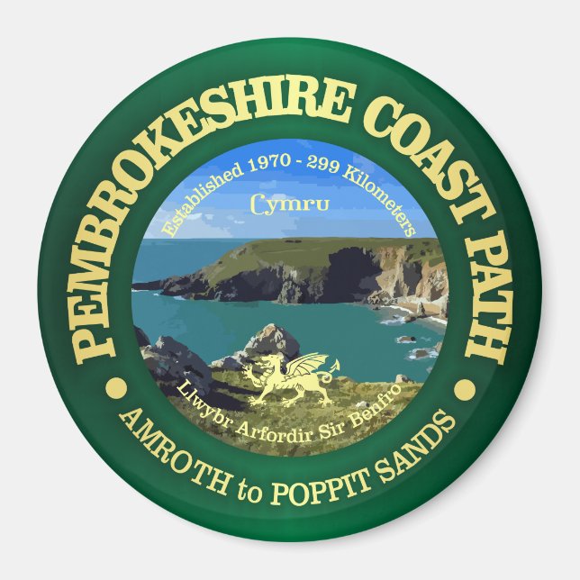 Pembrokeshire Kusten Väg Magnet (Framsidan)
