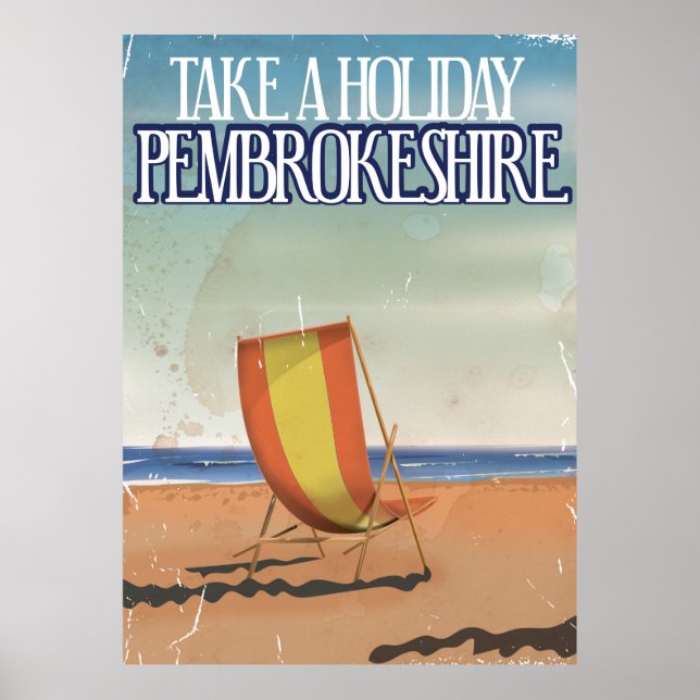 Pembrokeshire, Storbritannien Vintage reseaffisch Poster (Framsidan)