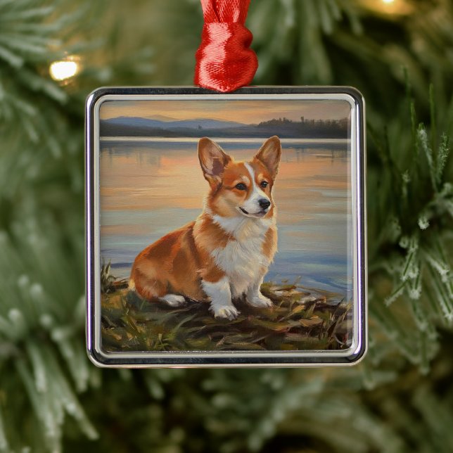 Pembrook Welsh Corgi Julgransprydnad Metall (Träd)