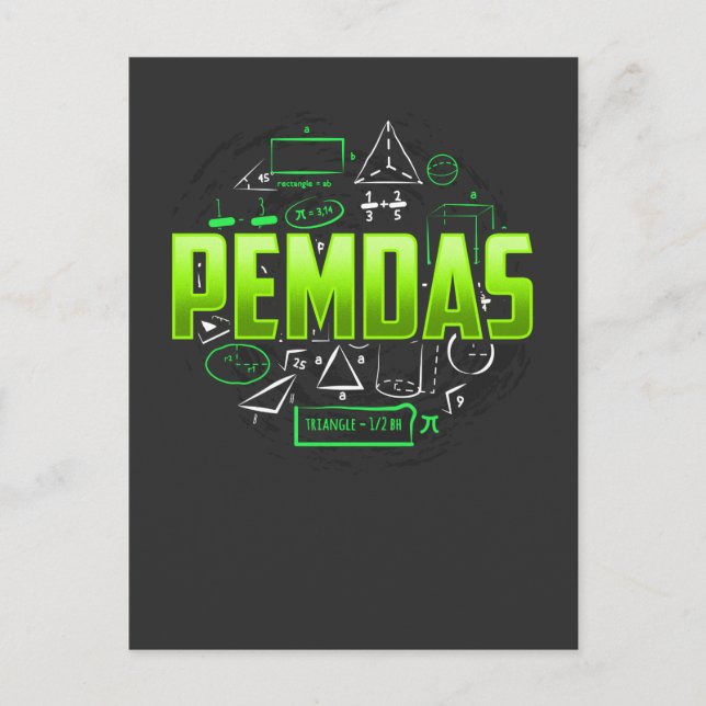 Pemdas Math Teacher Student Mathematics Vykort (Framsida)