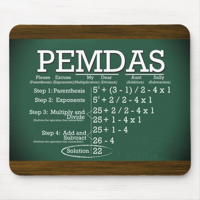 PEMDAS Mousepad Musmatta (Framsidan)