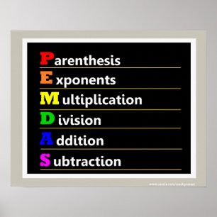 PEMDAS-operationsmatematisk Poster