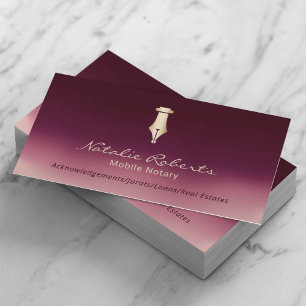 Pen Burgundy Red för signering av offentlig Guld Visitkort