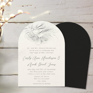 Pen Flourish Vintage Love bird Wedding bjudande Inbjudningar
