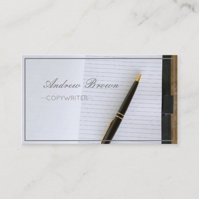 Pen för anteckningsbok för Copywriter, Affärskort Visitkort (Framsida)