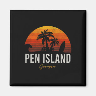 Pen Island Beach Georgia Ga Handflatan Vacation Su Magnet