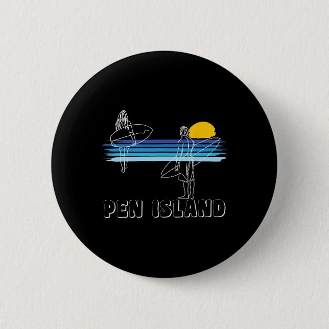 Pen Island Surfing Strand Surf Kille Tjej  Knapp (Framsida)
