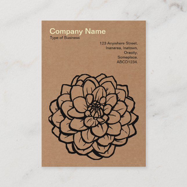 Pen och Bläck Dahlia-papp Visitkort (Framsida)