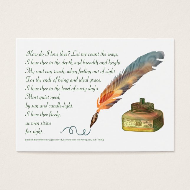 Pen och Bläck Kärlek Visitkort (Framsidan)