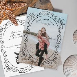 Pen och Bläck Rosett band och pärlor Spara Datumet