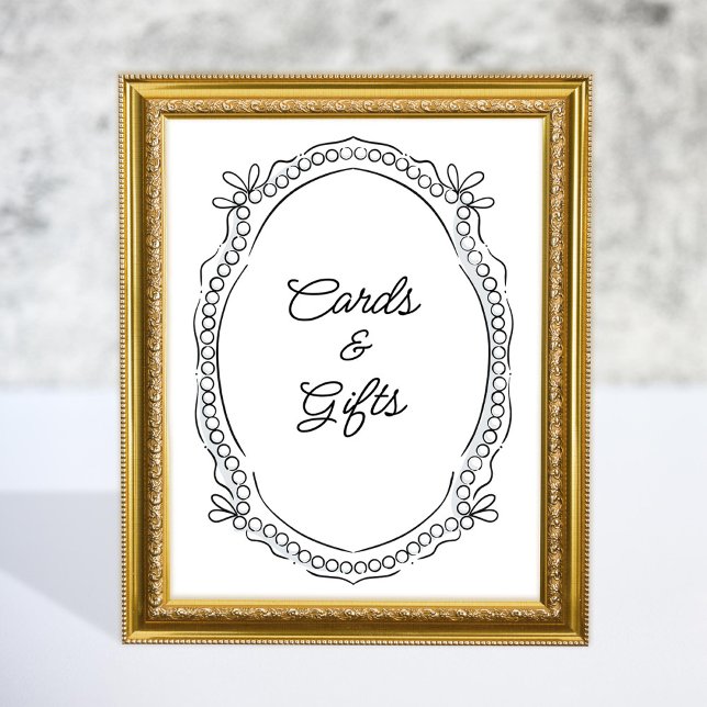 Pen och Bläck Rosett band och Pearls Cards Gifts-s Poster (Skapare uppladdad)