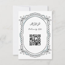 Pen och Bläck Rosett band och Pearls QR-kod